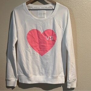 Victoria's Secret White Sweatshirt with Pink Heart